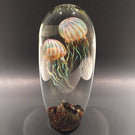 Richard Satava Double Passion Moon Jellyfish Art Glass Paperweight Sculpture