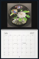 LIMITED EDITION 2017 ANTIQUE ART GLASS PAPERWEIGHT WALL CALENDAR