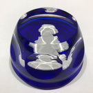 Vintage Cristal D Albert Faceted Art Glass Paperweight Thomas Jefferson Sulphide