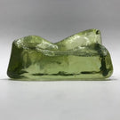 Early American? Green Slag Glass Glass Paperweight Molded Rock Mountain