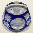Cristal D Albert Fancy Cut Art Glass Paperweight Albert Schweitzer Sulphide