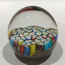 Vintage Murano Art Glass Paperweight Colorful Complex Millefiori on Aventurine
