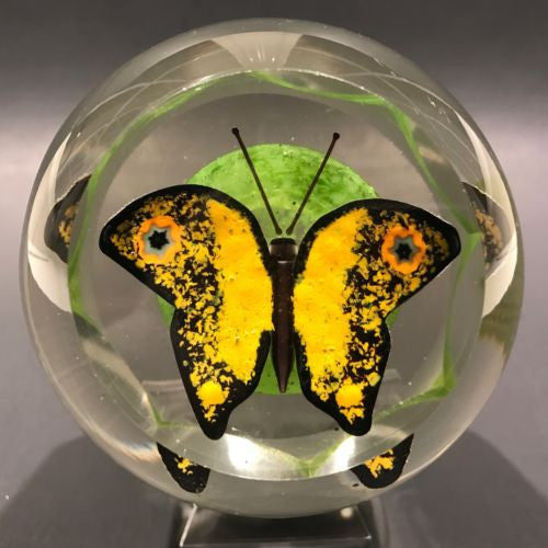 Antique German Thuringian Art Glass Paperweight Butterfly Millefiori Wings