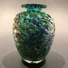 Signed Peter Raos Art Glass Paperweight Millefiori Bud Vase Monet Spring Garden