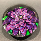 Rare Antique Saint Louis Art Glass Paperweight Lampworked Purple Dahlia