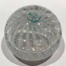 Antique Boston & Sandwich Art Glass Paperweight Latticino Crown with Millefiori