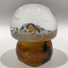 Signed Kosta Boda Goran Warff Art Glass Paperweight Modern Mushroom Design