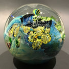 Signed Josh Simpson Art Glass Paperweight Complex Inhabited Planet