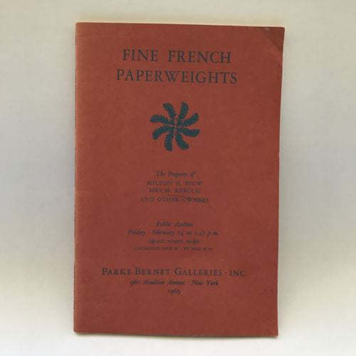 Parke Bernet February 14, 1969 Auction Catalogue Fine Glass French Paperweights