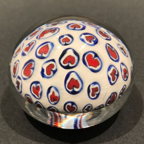 Vintage Antica Murrrina Art Glass Paperweight Closepack Murano Heart Millefiori