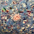 Antique Boston & Sandwich Art Glass Paperweight Millefiori Scramble on Blue