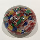 Early Chinese Art Glass Paperweight Millefiori Scramble W/ Made In China Murrine