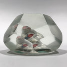 Early Chinese Faceted Art Glass Paperweight Hand Painted Monkey Sulphide