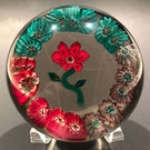Vintage Murano? Art Glass Paperweight Lampworked Flower & Millefiori Garland