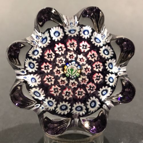 Miniature John Deacons Art Glass Paperweight Concentric Millefiori Thistle Cane