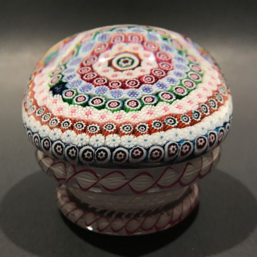 Rare 1953 Saint Louis Art Glass Paperweight Complex Millefiori Piedouche