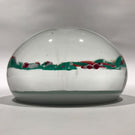 Vintage Murano Art Glass Paperweight Lampworked Cardinal & Winter Holly
