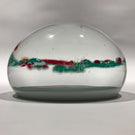 Vintage Murano Art Glass Paperweight Lampworked Cardinal & Winter Holly