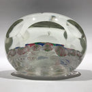Early Chinese Art Glass Faceted Paperweight Millefiori Nosegay Bouquet