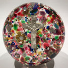 Antique Unknown French Art Glass Paperweight Crucifix Sulphide w/ Millefiori