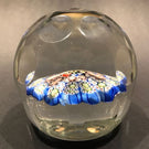 Vintage Murano Faceted Egg Art Glass Paperweight with Complex Millefiori