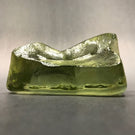 Early American? Green Slag Glass Glass Paperweight Molded Rock Mountain