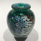 Signed Peter Raos Art Glass Paperweight Millefiori Bud Vase Monet Spring Garden