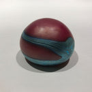 Miniature Charles Lotton Art Glass Paperweight Iridescent Red & Blue Design