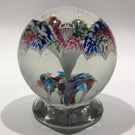 Antique Millville Footed Art Glass Paperweight Tricolor Paneled Umbrella