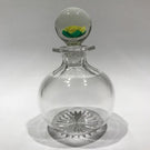 Vintage Francis Whittemore Art Glass Paperweight Yellow Crimp Rose Bottle