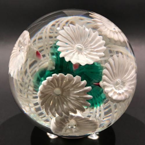 Vintage Murano Fratelli Toso Art Glass Paperweight Icepick Millefiori on Basket