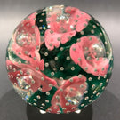 Vintage St Clair? Pink Trumpet Flowers in the Rain Art Glass Paperweight