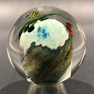 Early Josh Simpson Art Glass Handmade Marble 2” Inhabited Planet
