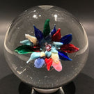 Antique Boston & Sandwich Art Glass Paperweight Fantasy Flower W/ Millefiori