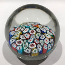 Large Vintage Murano Art Glass Paperweight Complex Millefiori on Aventurine