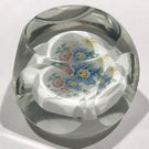 Vintage Murano Faceted Art Glass Paperweight Encased Floral Plaque