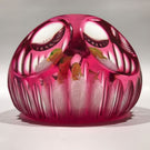 Vintage Murano Art Glass Paperweight Double Pear Faceted Ruby Flash Overlay