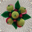 Antique New England Glass Co. NEGC Art Glass Paperweight Fruit Latticino Basket