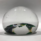 Antique Baccarat Art Glass Paperweight Lampwork Yellow Pansy Star Cut Base
