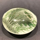 Antique Chinese Paint White Ground Art Glass Paperweight Cricket in Foliage