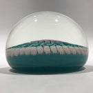 Vintage Perthshire Art Glass Paperweight Twist & Millefiori on Turquoise PP62