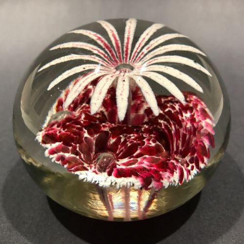 Rare Vintage American Ed Rithner Art Glass Paperweight Upright Frit Flower