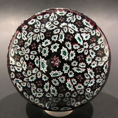 Vintage Murano Art Glass Paperweight Closepacked Complex Millefiori