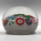 Antique Clichy Art Glass Paperweight Complex Millefiori on Lace with Yellow Rose