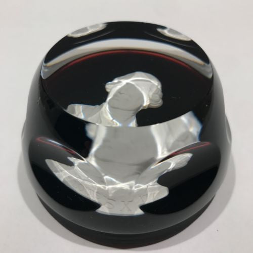 Baccarat Franklin Mint Art Glass Sulphide Paperweight King Baccarat Franklin Mint Art Glass Sulphide Paperweight King
