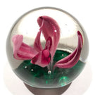 Vintage American Elwood Indiana Art Glass Paperweight Crimp Style Pink Tulip