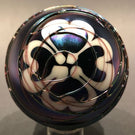 Terry Crider Art Glass Paperweight Iridescent Surface Decorated Threading