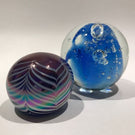 Two(2) Piece Lot Contemporary Studio Art Glass Paperweight Unsigned