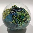 Signed Josh Simpson Art Glass Paperweight Complex Inhabited Planet