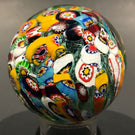 Rare Vintage Gentile Art Glass Marble Colorful Millefiori Scramble